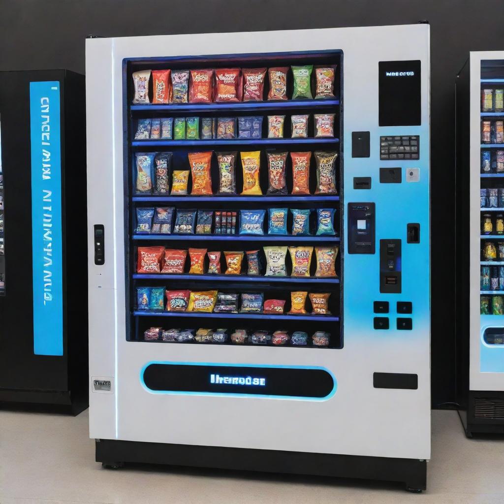 A bold and innovative vending machine stocked with a variety of high-tech electronics