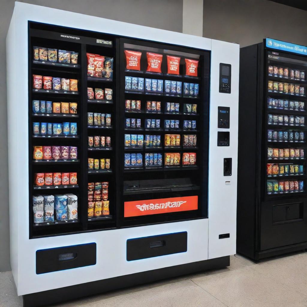 A bold and innovative vending machine stocked with a variety of high-tech electronics