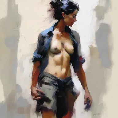 The hard-hitting brushstrokes in the painting conveyed a sense of passion and energy.