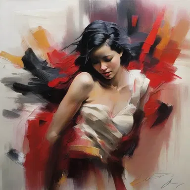 The hard-hitting brushstrokes in the painting conveyed a sense of passion and energy.