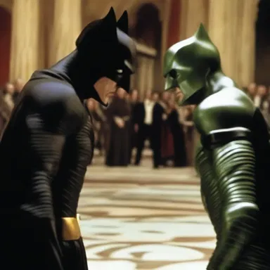 The face-off between the hero and the villain in the climactic scene of the film had the audience on the edge of their seats.