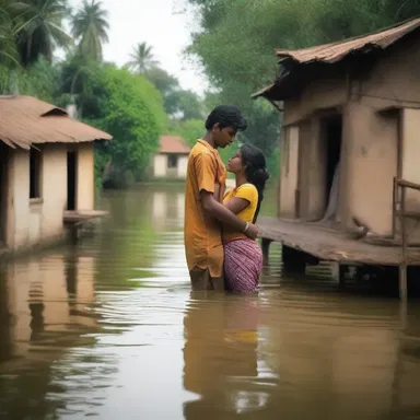 In a secluded backwater village, two lovers found solace in each other's arms.