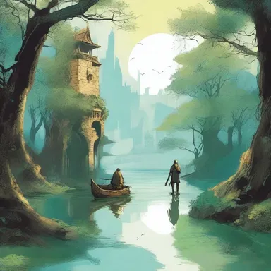 The protagonist's journey in the novel takes a surprising turn when he stumbles upon a hidden backwater, uncovering a forgotten mythical world.