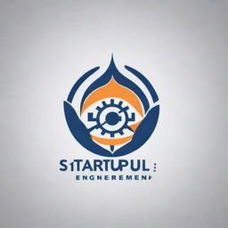 Design a logo with the words 'Startup Cell Government Engineering College Munger'. It should symbolize innovative thinking, education, and engineering excellence. Consider adding iconography related to technology, start-ups, and education.