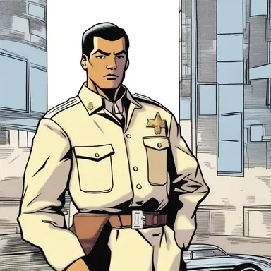 In the comic book series, the protagonist is depicted wearing the grade insignia of a lieutenant.