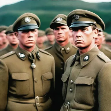 In the war film, the actors wore accurate replicas of the grade insignia of the soldiers they portrayed.