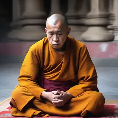 During the meditation, the monk tried to unreel his thoughts and detach himself from worldly desires.