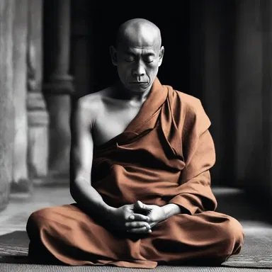 During the meditation, the monk tried to unreel his thoughts and detach himself from worldly desires.