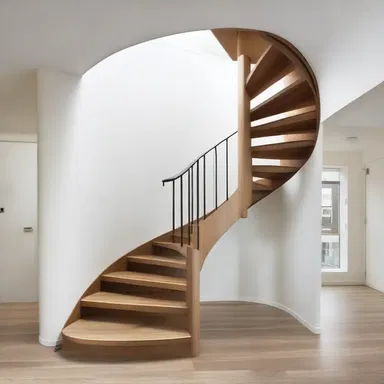 The architect decided to include a unique feature in the staircase design by allowing the handrail to unreel and create a spiraling effect.