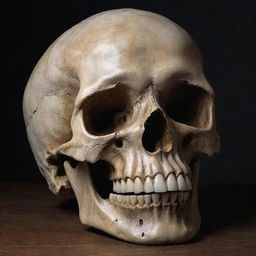 An enormous skull, intricately detailed and eerily realistic.