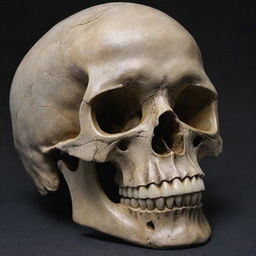 An enormous skull, intricately detailed and eerily realistic.