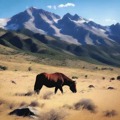 In the novel, the protagonist encountered a majestic cimarron grazing peacefully on the mountain slopes.