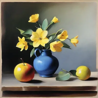 The artist meticulously painted a rushlight in her still life artwork.