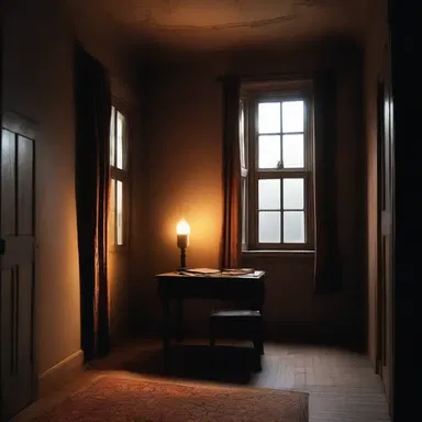 The writer vividly described the dimly lit room with the gentle glow of a rushlight in his novel.