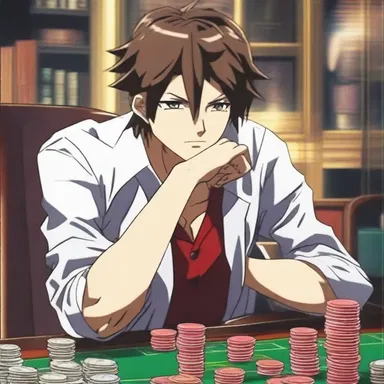 The dissipated protagonist in the anime series spent most of his time gambling and neglecting his responsibilities.