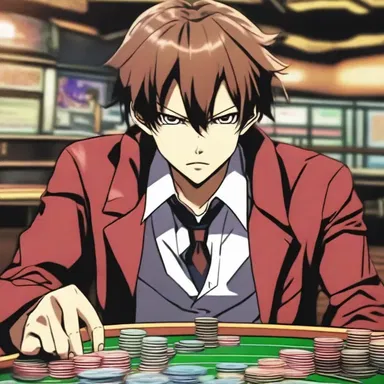 The dissipated protagonist in the anime series spent most of his time gambling and neglecting his responsibilities.
