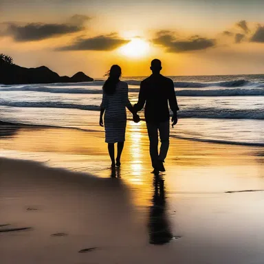 As the sun set over the picturesque beach, the couple strolled hand in hand, lost in their own world of blether, whispering sweet nothings to each other.