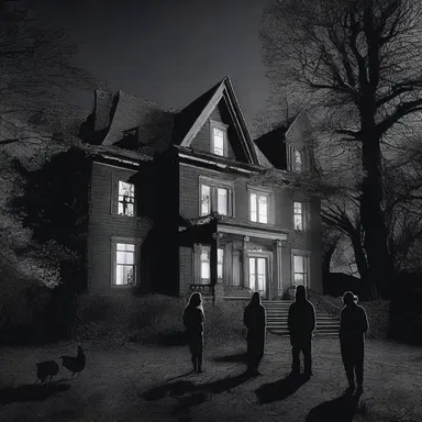 In the dark, creepy mansion, the terrified group listened to the ghostly blether that seemed to be coming from the haunted attic.
