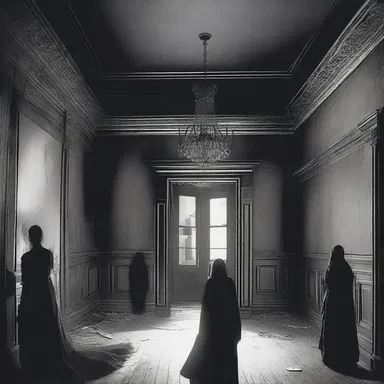 In the dark, creepy mansion, the terrified group listened to the ghostly blether that seemed to be coming from the haunted attic.