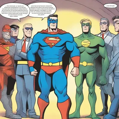 In a superhero comic, a middleman character acts as a liaison between the superheroes and the government, facilitating cooperation and information exchange.