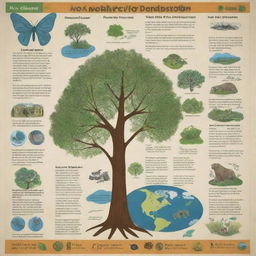 Design an engaging poster about preserving the ecosystem, incorporating elements of nature and actions humans can take for conservation