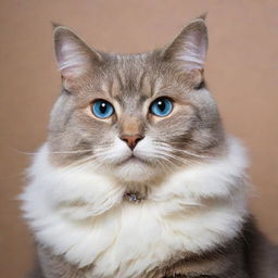 An image of a beautiful and elegantly poised cat with sparkling eyes and a glossy coat