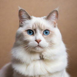 An image of a beautiful and elegantly poised cat with sparkling eyes and a glossy coat