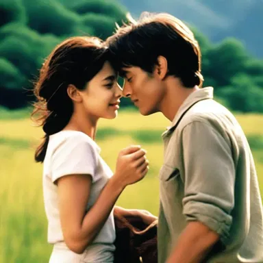 In the romantic movie, the two main characters fell deeply in love and went on a whirlwind adventure together.