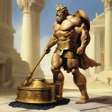 According to Greek mythology, the god Hephaestus had a powerful automaton sweeper that would clean the halls of Mount Olympus.