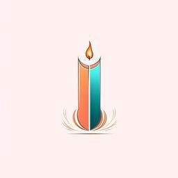 Simple line art logo of the letter 'i' as a candle in turquoise and dark salmon on a white background.