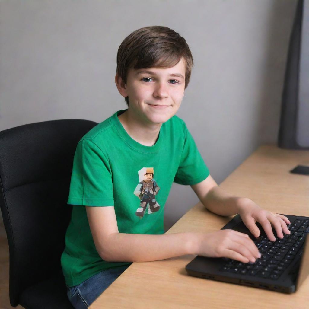 A 13-year-old schoolboy named Timur immersed in playing Roblox, creatively building his own levels and exploring existing ones, interacting with his friends both online and offline, intent on playing Roblox for as long as he can.