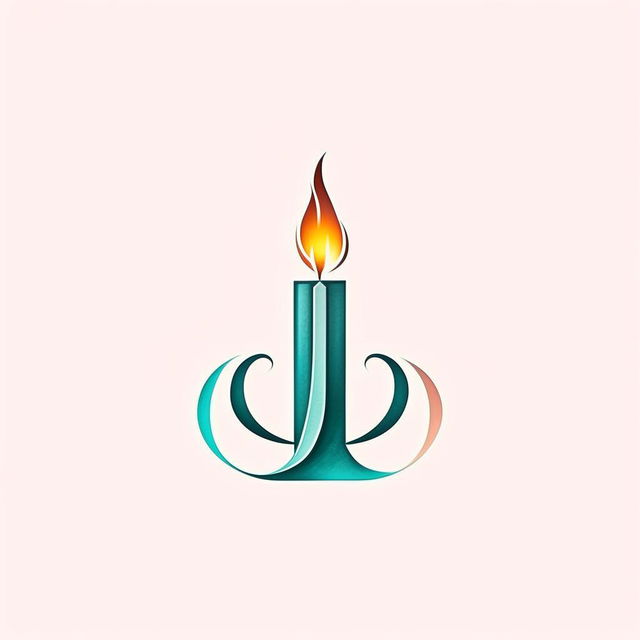 Simple line art logo of the letter 'i' as a candle in turquoise and dark salmon on a white background.