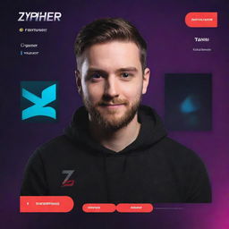 Generate a dynamic and visually appealing YouTube channel profile picture, including elements of gaming and incorporating the name 'Zypher Gaming'. Use a vibrant color scheme to attract attention.