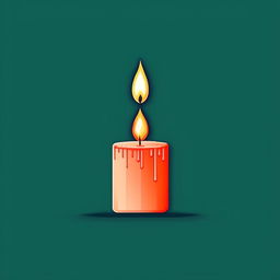 Pixel art style logo, minimalistic 'i' as a candle, turquoise and dark salmon.