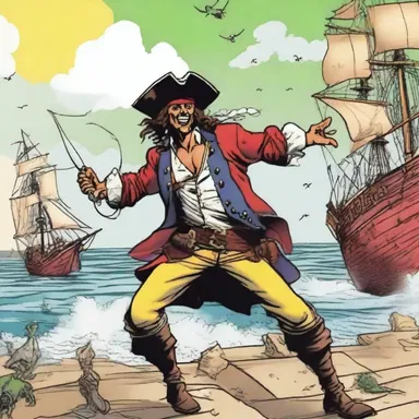 In the latest issue of the pirate-themed comic book, the protagonist with the help of his topgallant sail defeats the enemy ship.
