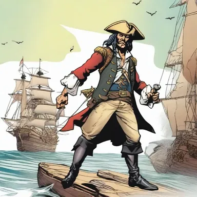 In the latest issue of the pirate-themed comic book, the protagonist with the help of his topgallant sail defeats the enemy ship.