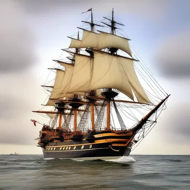 During the Battle of Trafalgar in 1805, Admiral Lord Nelson's flagship, HMS Victory, flew its topgallant sail as a symbol of its dominance over the enemy.