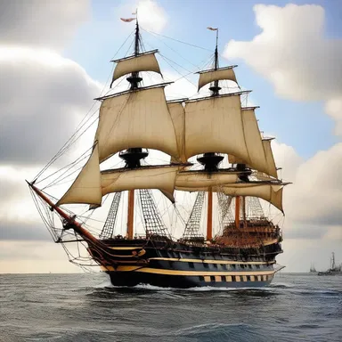 During the Battle of Trafalgar in 1805, Admiral Lord Nelson's flagship, HMS Victory, flew its topgallant sail as a symbol of its dominance over the enemy.