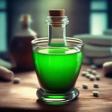 The magical potion brewed by the sorceress healed the protagonist's ophthalmia, restoring their vision and granting them enhanced sight beyond normal limits.