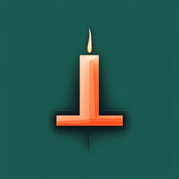 Abstract, blocky logo of an uppercase 'I' resembling a candle, in flat turquoise, dark salmon, no shading.