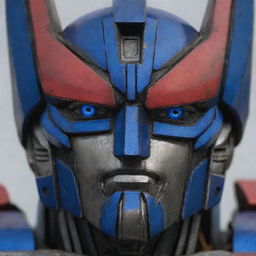 Detailed portrait photo of the Transformers franchise logo.