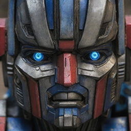 Detailed portrait photo of the Transformers franchise logo.