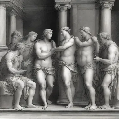 The Renaissance artist used crosshatch technique to bring depth and realism to his historical paintings.