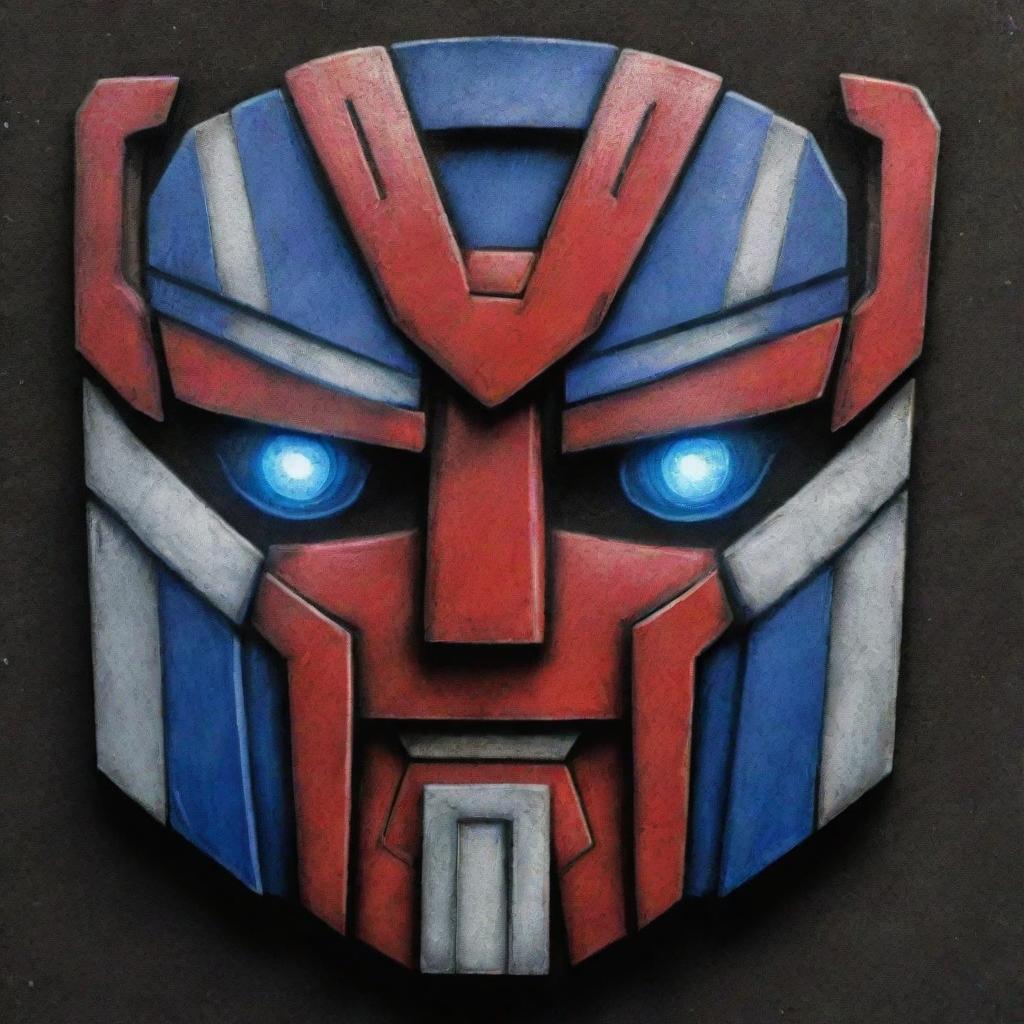 Detailed portrait photo of the Autobots logo from Transformers.