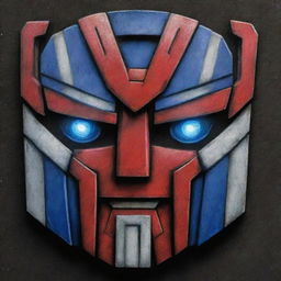 Detailed portrait photo of the Autobots logo from Transformers.