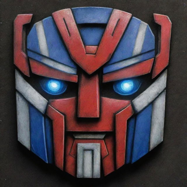 Detailed portrait photo of the Autobots logo from Transformers.