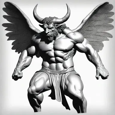 In Greek mythology, the artist Daedalus used to crosshatch the wings of his legendary creation, the Minotaur.