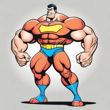 In the cartoon, the superhero flexed his muscles, revealing his bulging sarcolemma that emphasized his incredible strength.