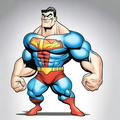 In the cartoon, the superhero flexed his muscles, revealing his bulging sarcolemma that emphasized his incredible strength.