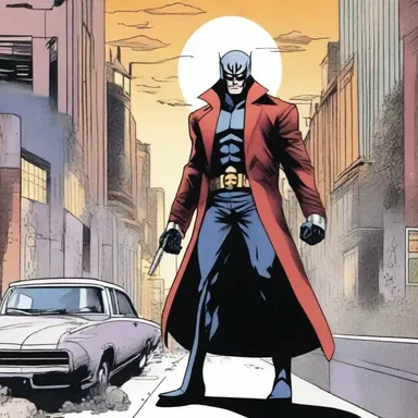 In the comic book, the villain plans to destruct the entire city using a powerful weapon.